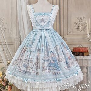 Blue and White Printed Dress